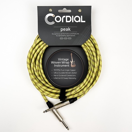 Cordial - Premium Instrument Cable with No-Fray Sleeve - Yellow