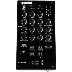 Front. Gemini - MXR-01BT 2-Channel Professional DJ Mixer with Bluetooth Input - Black.