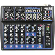 Front. Gemini - GEM-12USB: Compact 12 Channel Bluetooth Mixer - Black.