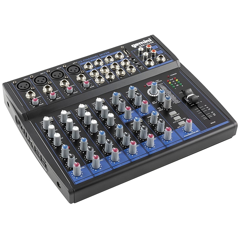 Alt View 17. Gemini - GEM-12USB: Compact 12 Channel Bluetooth Mixer - Black.