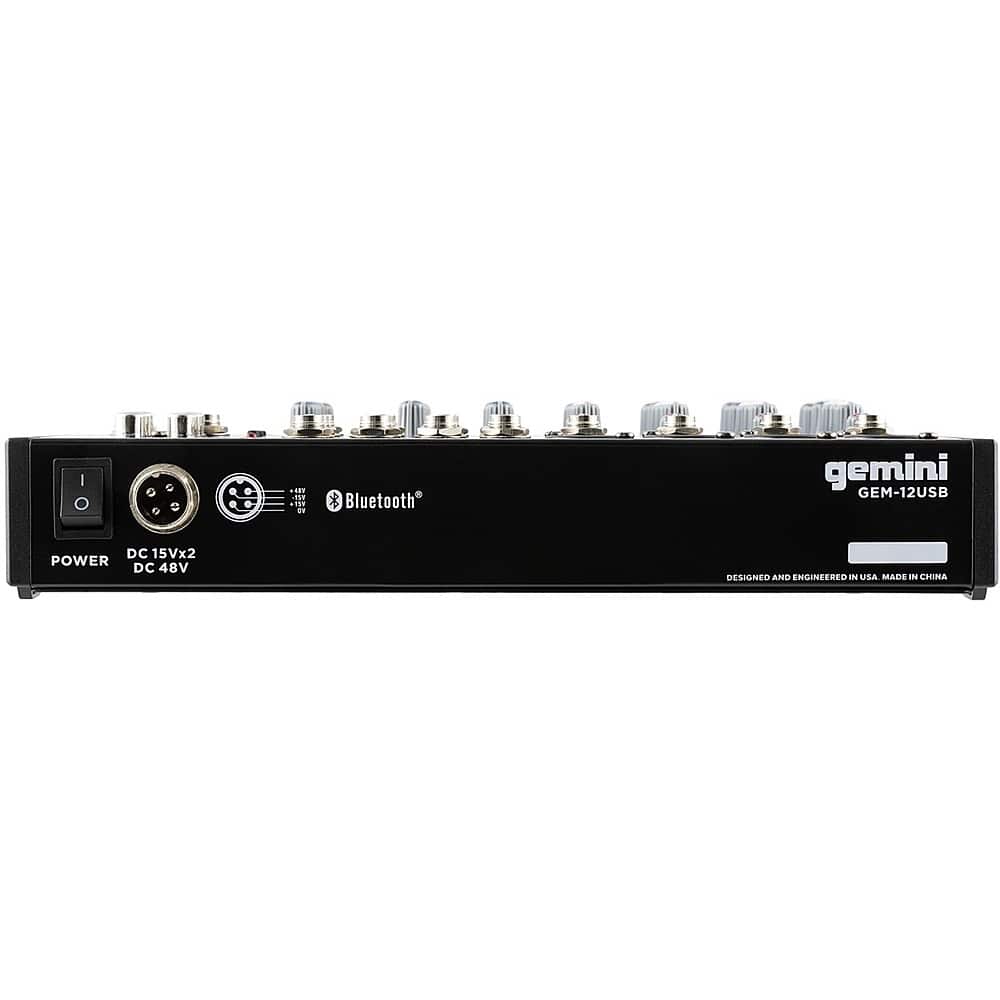 Alt View 19. Gemini - GEM-12USB: Compact 12 Channel Bluetooth Mixer - Black.