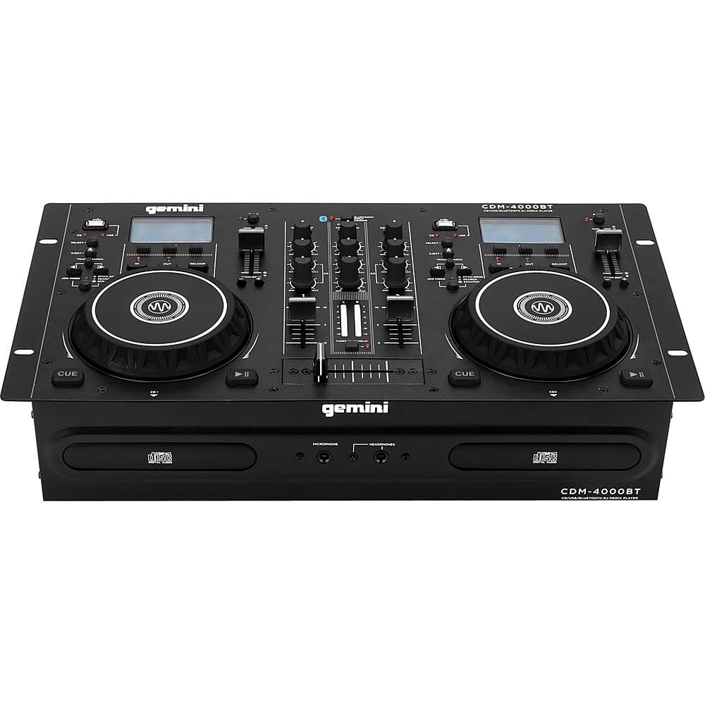 Front. Gemini - CDM-4000BT: Dual CD/USB Media Player with Bluetooth - Black.