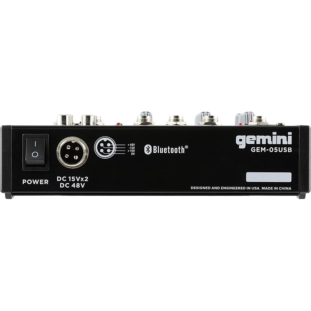 Alt View 19. Gemini - GEM-05USB: Compact 5 Channel Bluetooth Mixer - Black.