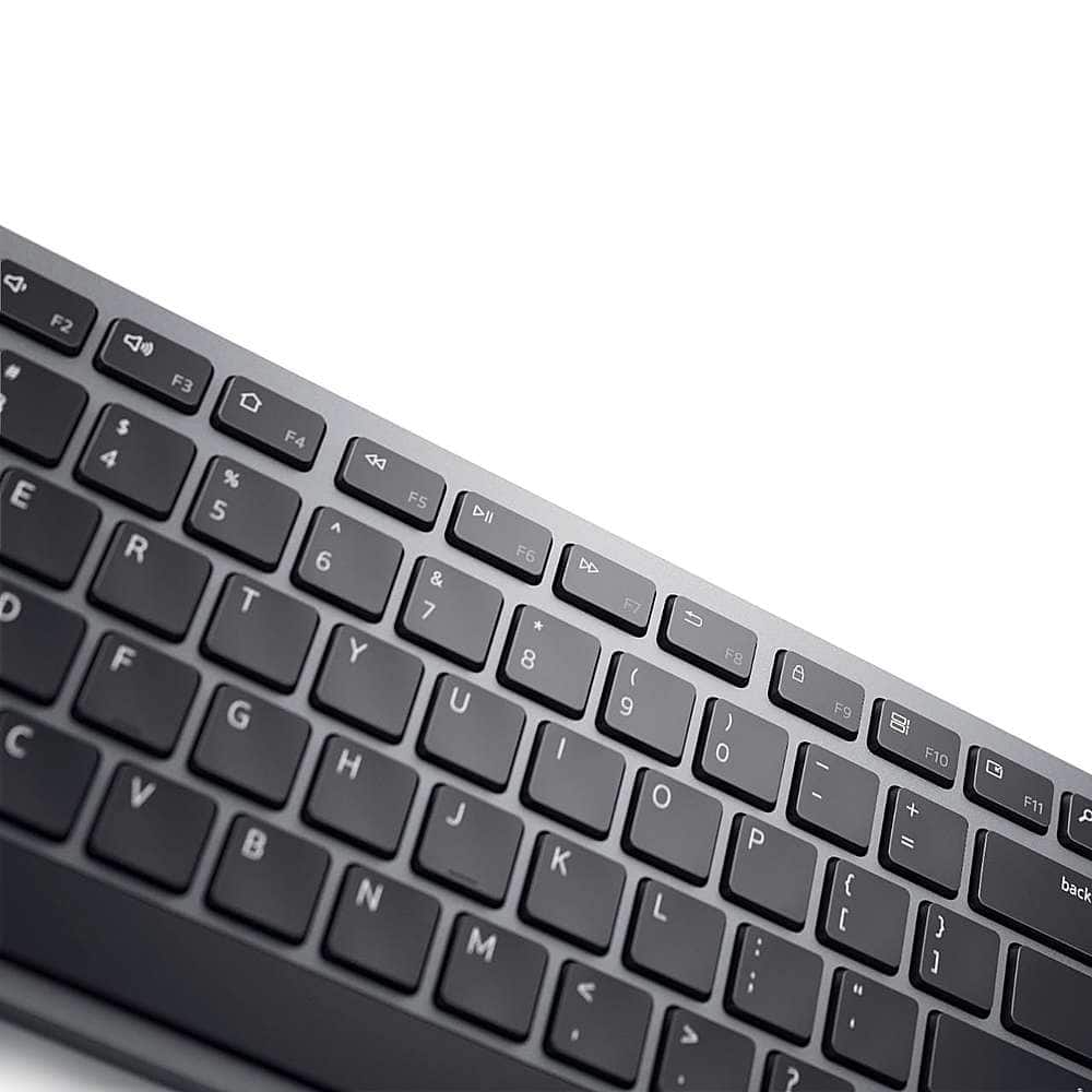 Left. Dell - KM7321W Ergonomic Full-size Premier Multi-Device Wireless Keyboard and Mouse - Titan Gray.