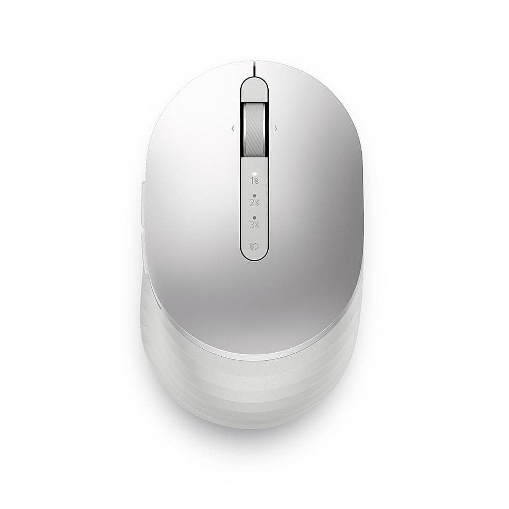 Front. Dell - MS7421W Premier Wireless Optical Mouse with Rechargeable Battery (USB-C) - Platinum silver.