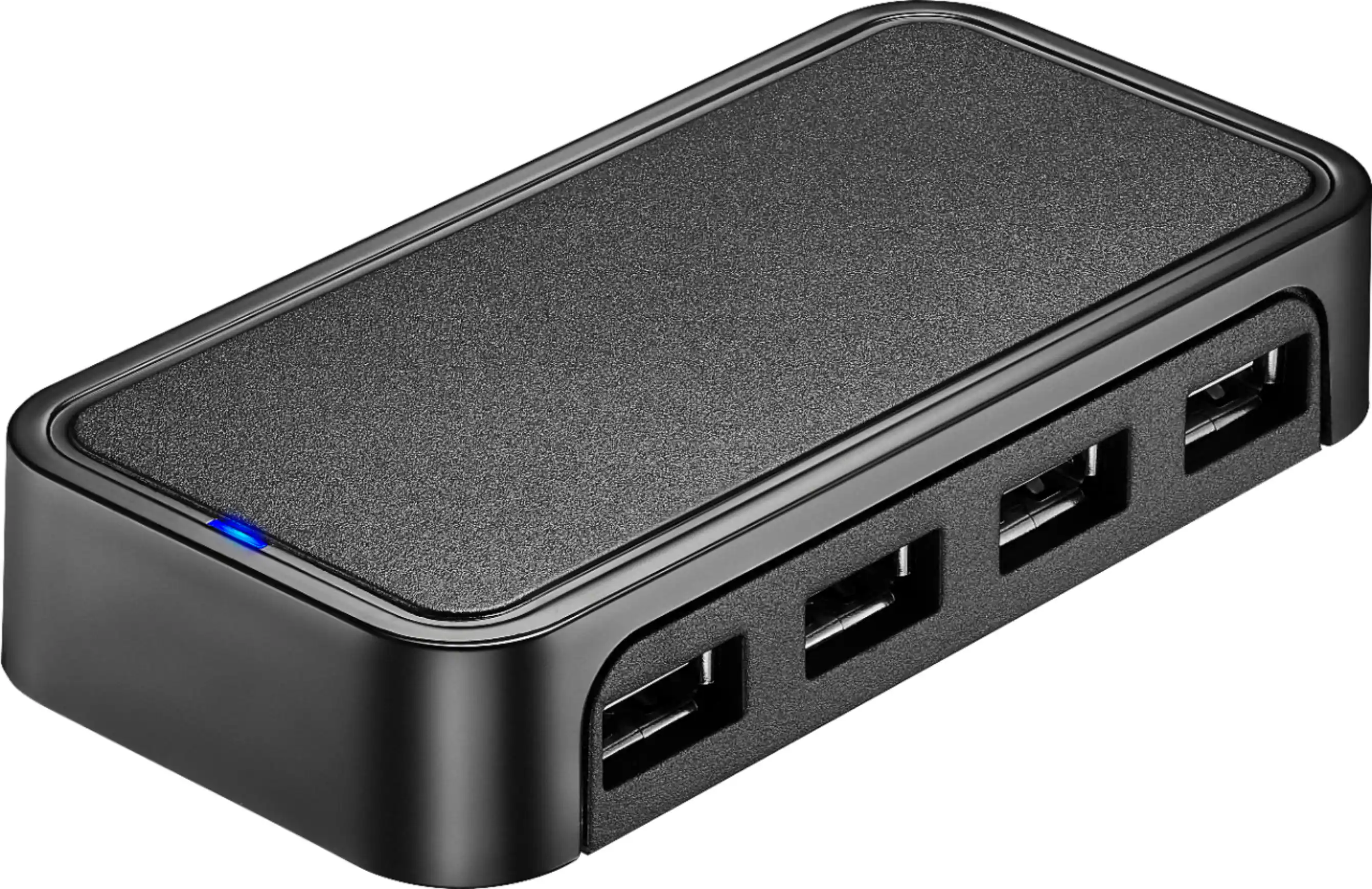 Front. Best Buy essentials™ - 4-Port USB 2.0 Hub - Black.