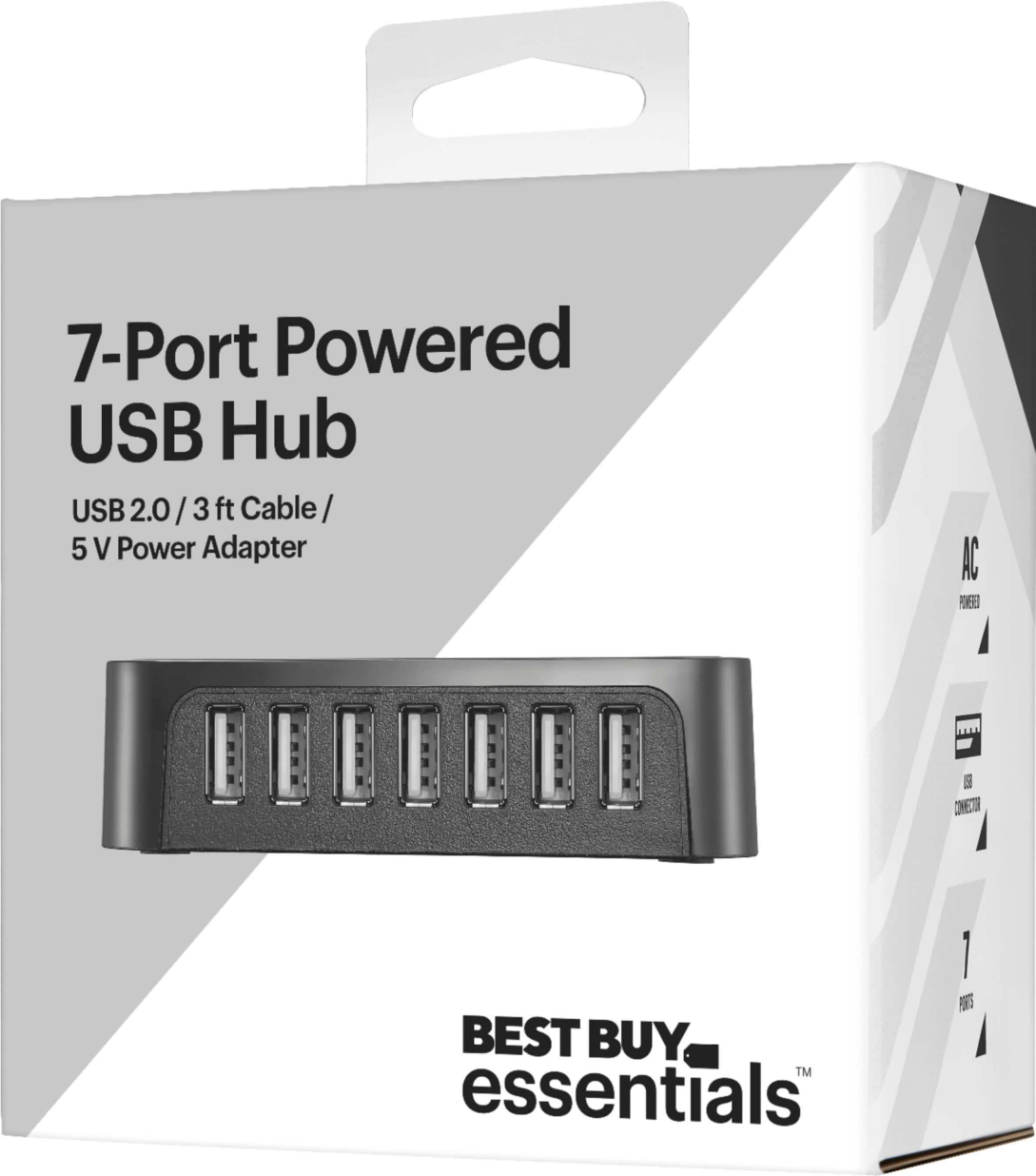 Alt View 15. Best Buy essentials™ - 7-Port USB 2.0 Hub - Black.