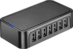 Best Buy essentials™ - 7-Port USB 2.0 Hub - Black - Front_Zoom