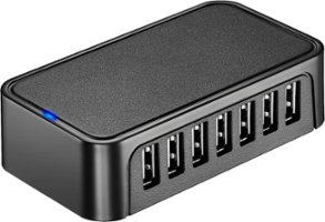 Best Buy essentials™ - 7-Port USB 2.0 Hub - Black - Front_Zoom