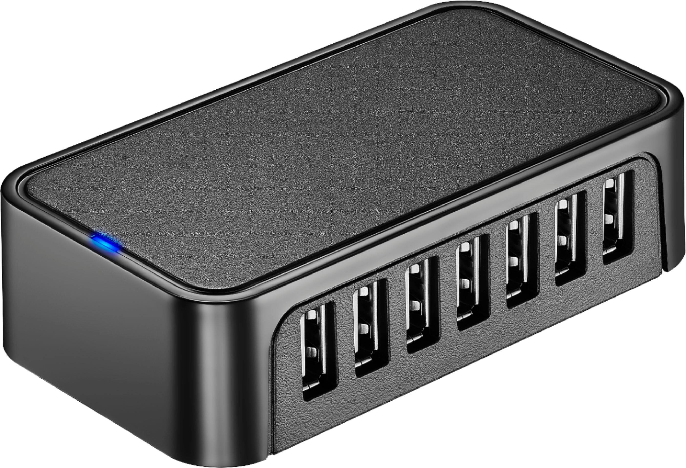 Front. Best Buy essentials™ - 7-Port USB 2.0 Hub - Black.