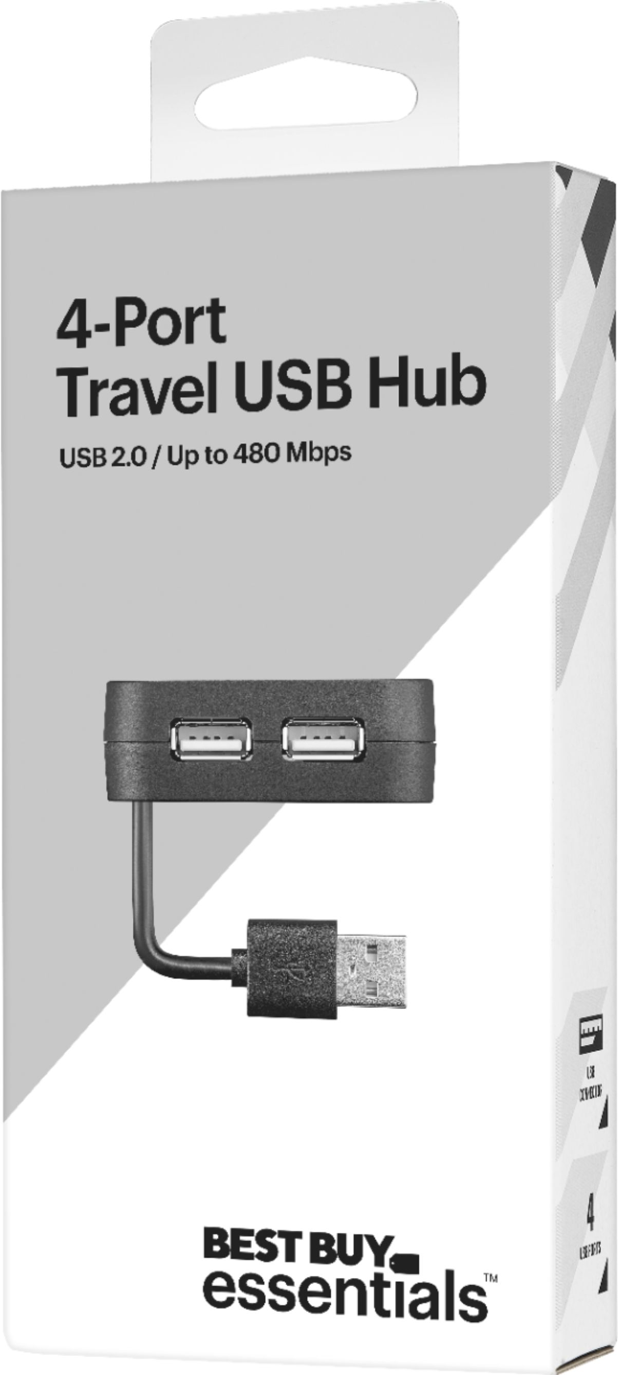 Estándar Aislante Fuera de plazo Best Buy essentials™ 4-Port USB 2.0 Hub Black BE-PH2A4AT - Best Buy