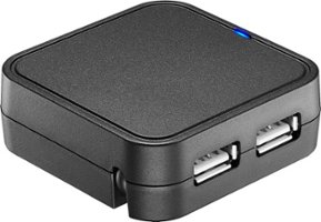 Best Buy essentials™ - 4-Port USB 2.0 Hub - Black - Front_Zoom