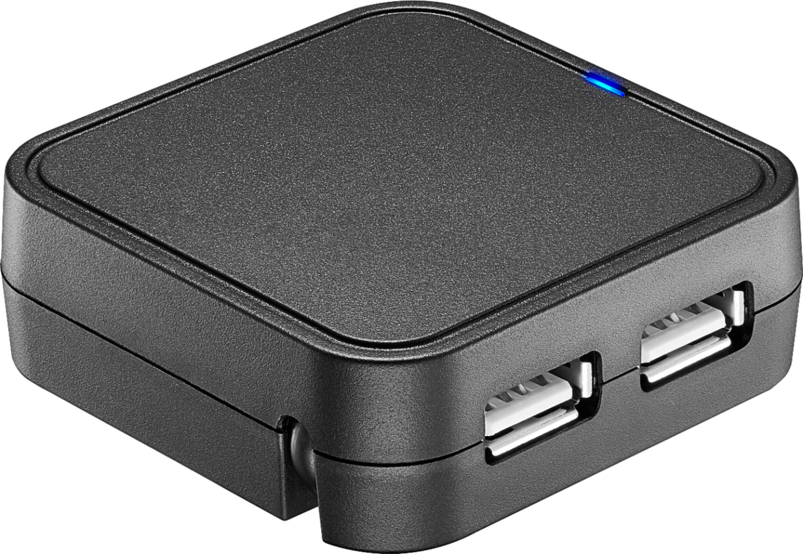 Front. Best Buy essentials™ - 4-Port USB 2.0 Hub - Black.