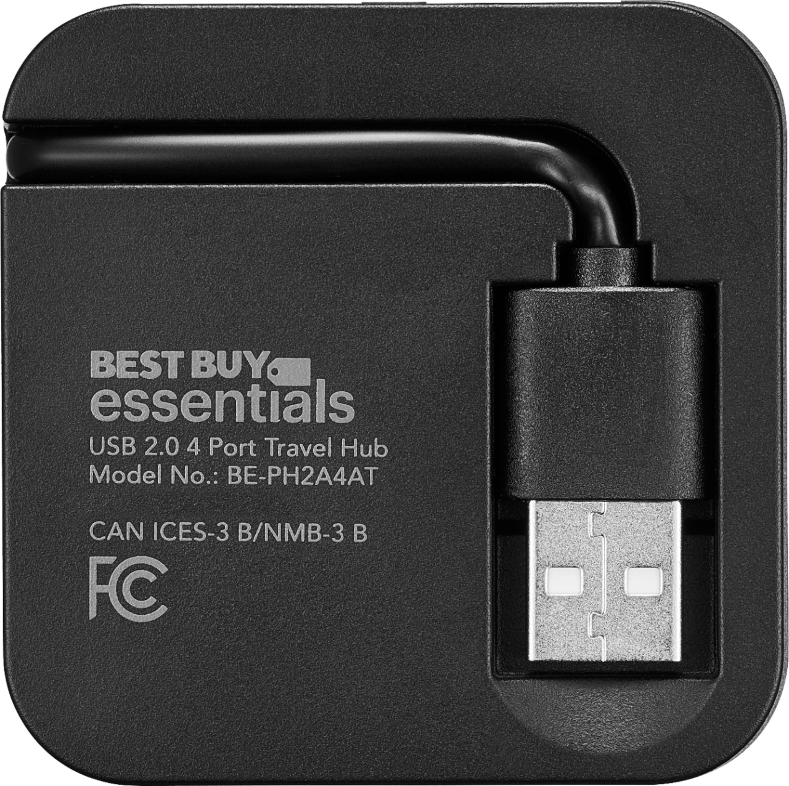 Estándar Aislante Fuera de plazo Best Buy essentials™ 4-Port USB 2.0 Hub Black BE-PH2A4AT - Best Buy