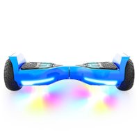 SWAGTRON - swagBOARD Warrior T580 Hoverboard with 30 Music-Synced Ground FX Lighting & 6.5-Inch Infinity LED Wheels - Blue - Front_Zoom