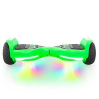Swagtron - swagBOARD Warrior T580 Hoverboard with 30 Music-Synced Ground FX Lighting & 6.5-Inch Infinity LED Wheels - Green - Front_Zoom