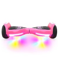 Swagtron - swagBOARD Warrior T580 Hoverboard with 30 Music-Synced Ground FX Lighting & 6.5-Inch Infinity LED Wheels - Pink - Front_Zoom
