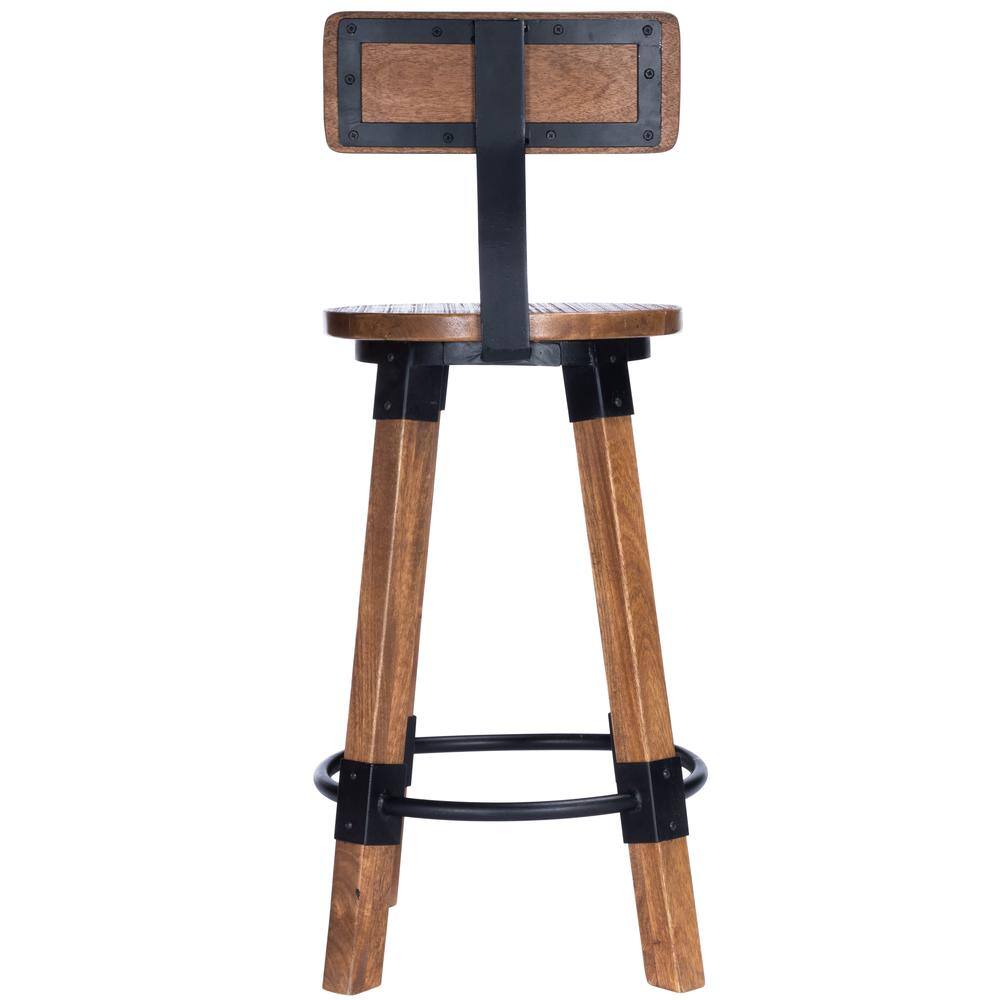 Alt View 2. Butler Specialty - Mountain Lodge Wood & Metal 26" Counter Stool - Natural Wood.