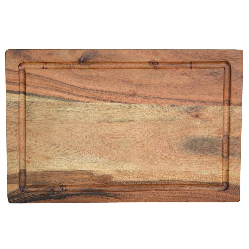 Back. AmeriHome - Acacia Wood Cutting Board 21 in. x 18 in. - Brown.