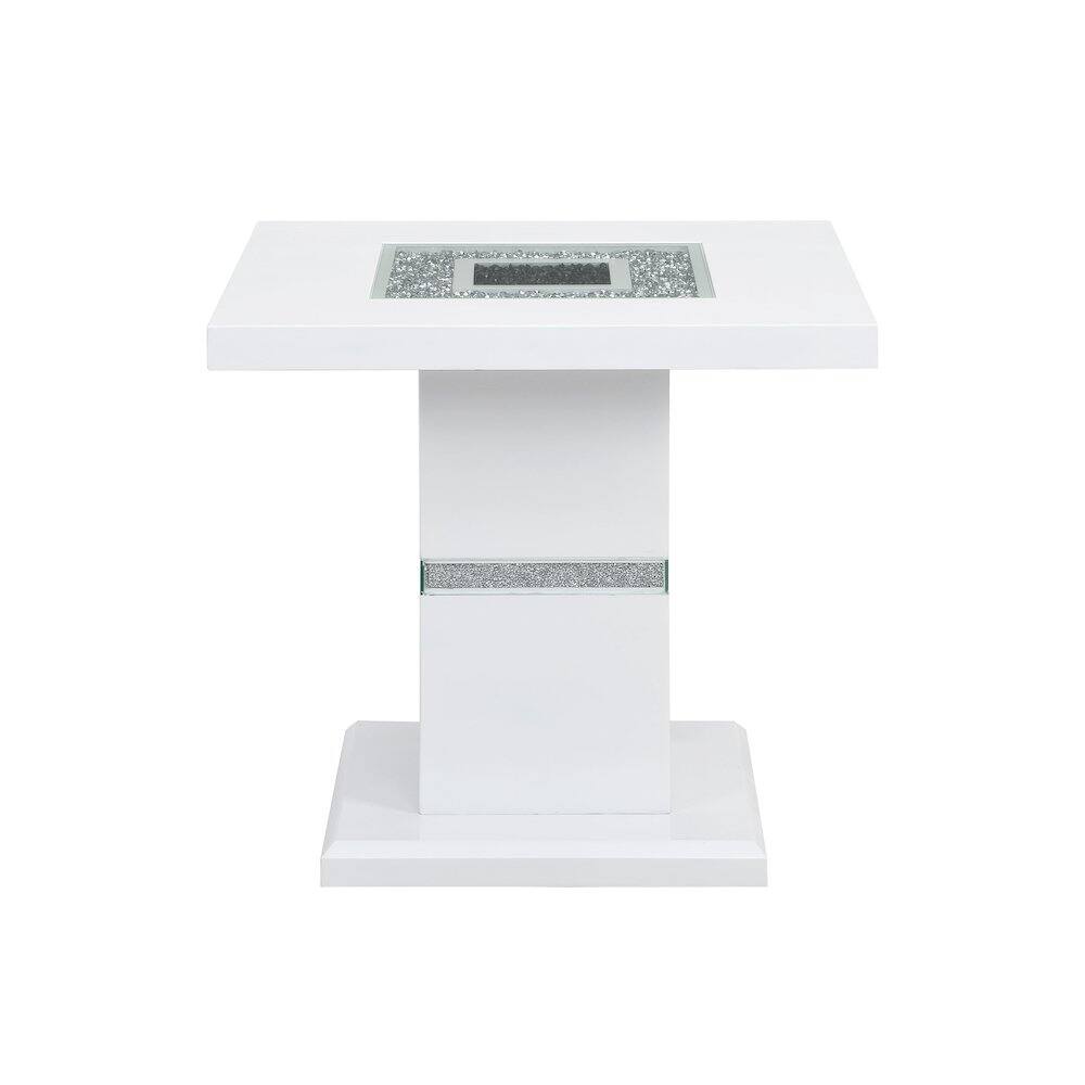 Front. Global Furniture USA - Contemporary Monaco White End Table, White - White.