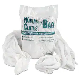 General Supply - Bag-A-Rags Reusable Wiping Cloths - Cotton - White - 1 lb