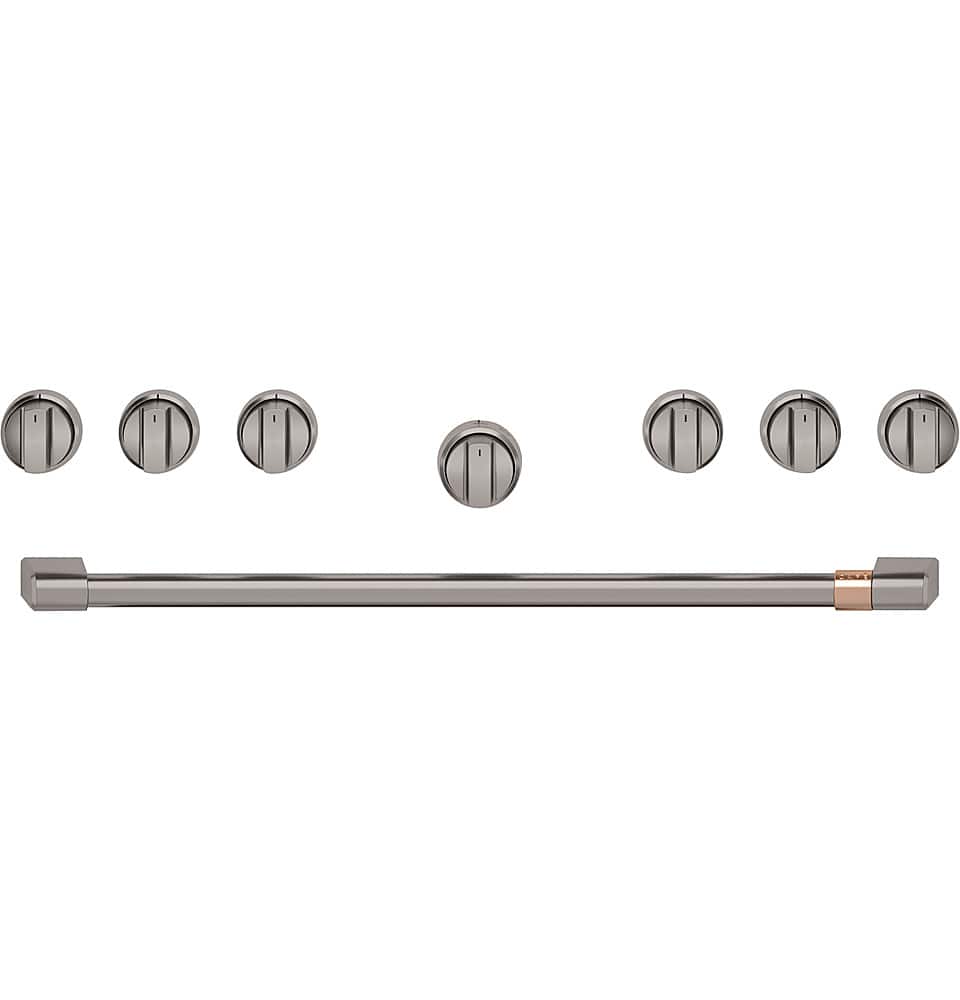 Café - Handle and Knob Set for 36" Pro Range and Rangetop - Brushed Black - Front_Zoom