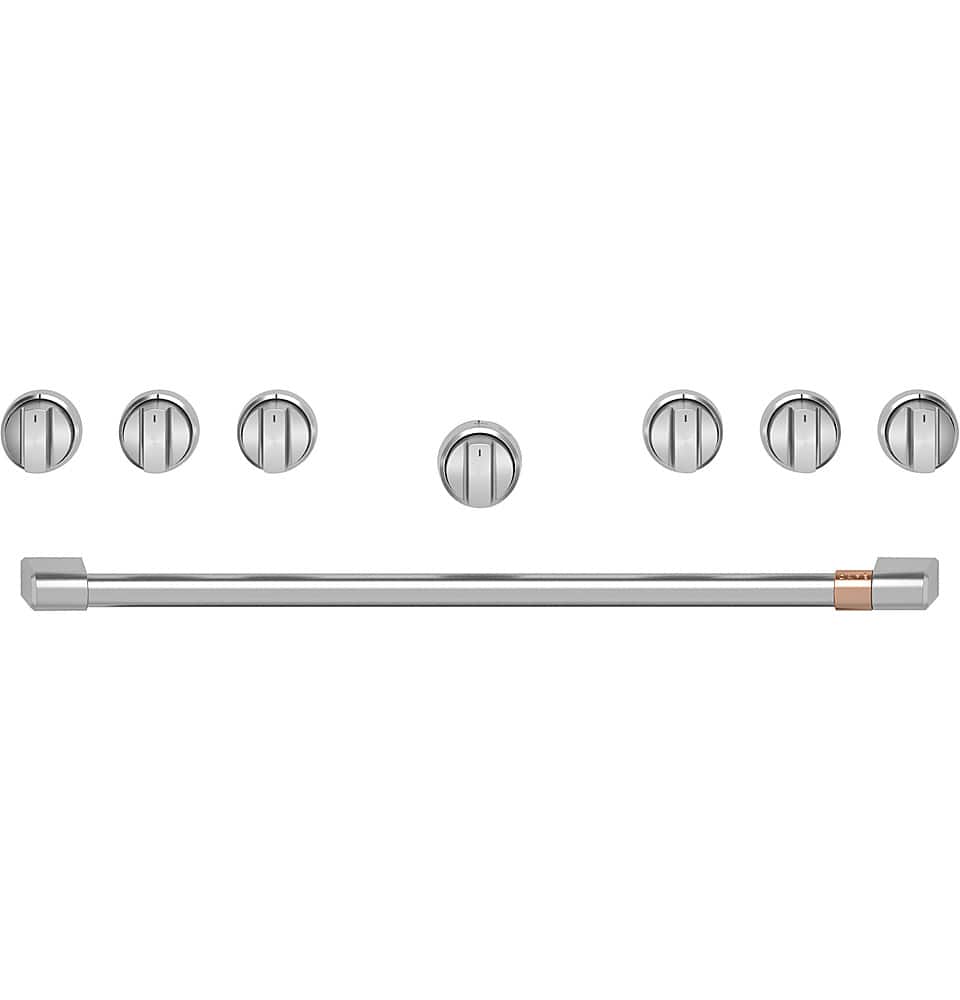 Café - Handle and Knob Set for 36" Pro Range and Rangetop - Brushed Stainless Steel - Front_Zoom