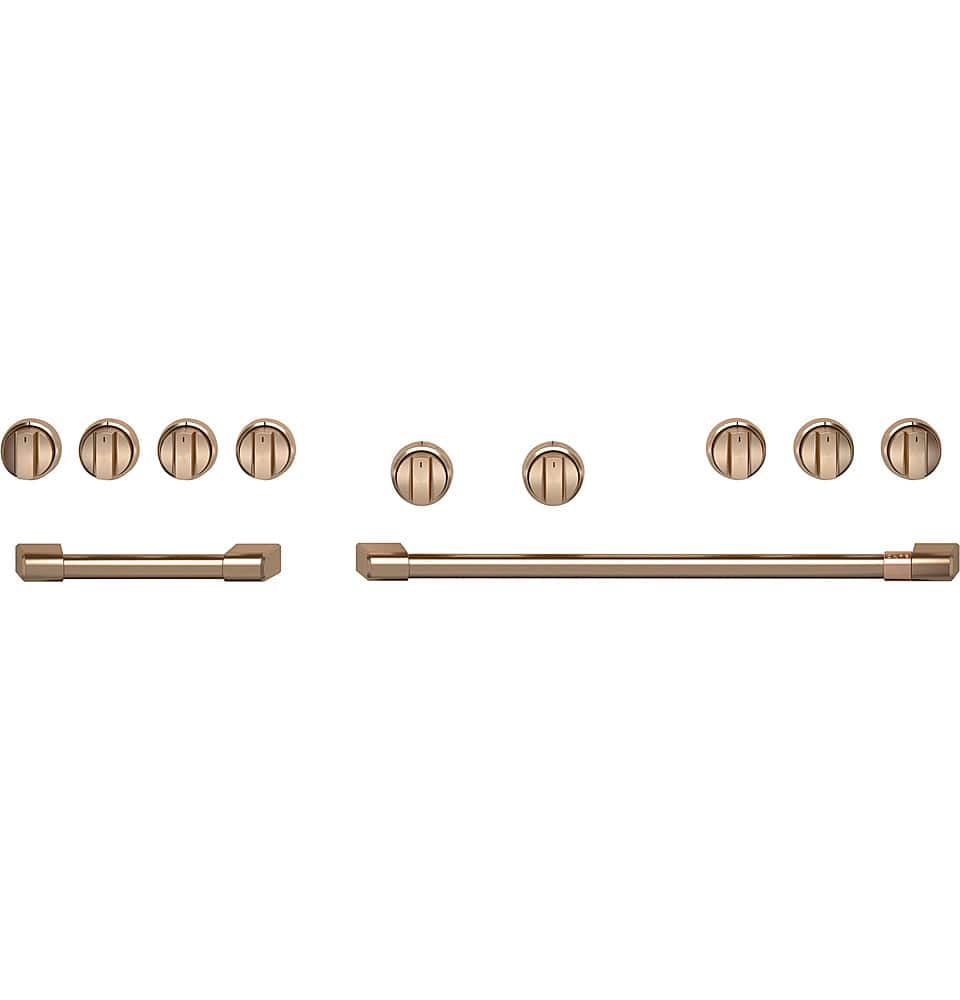 Café - Handle and Knob Set for 48" Pro Range and Rangetop - Brushed Bronze - Front_Zoom