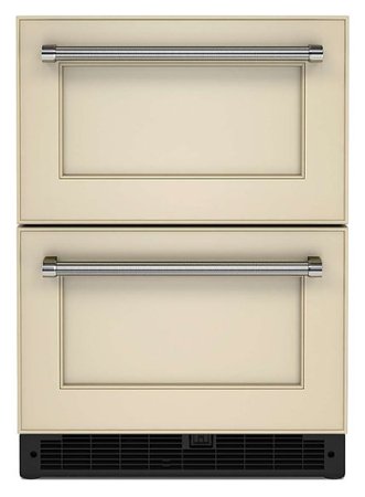 KitchenAid - 4.40 Cu. Ft. Built-In Mini Fridge with Double-Drawer Refrigerator - Custom Panel Ready