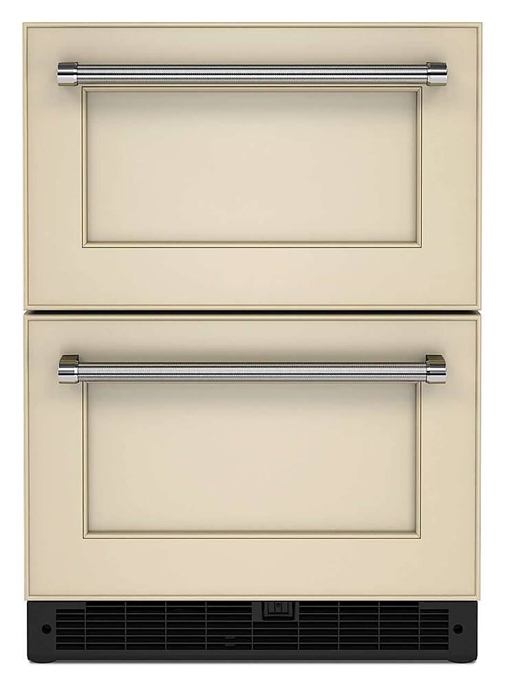 KitchenAid - 4.40 Cu. Ft. Built-In Mini Fridge with Double-Drawer Refrigerator - Custom Panel Ready