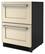 Left. KitchenAid - 4.40 Cu. Ft. Built-In Mini Fridge with Double-Drawer Refrigerator - Custom Panel Ready.