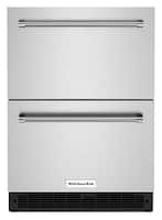 KitchenAid - 4.40 Cu. Ft. Built-In Mini Fridge with Double-Drawer Refrigerator - Stainless Steel - Front_Zoom