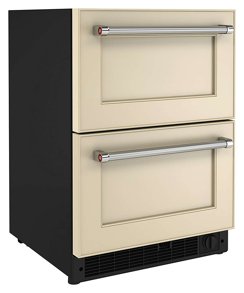Angle View: KitchenAid - 4.29 Cu. Ft. Built-In Mini Fridge with Double-Drawer Refrigerator/Freezer - Custom Panel Ready