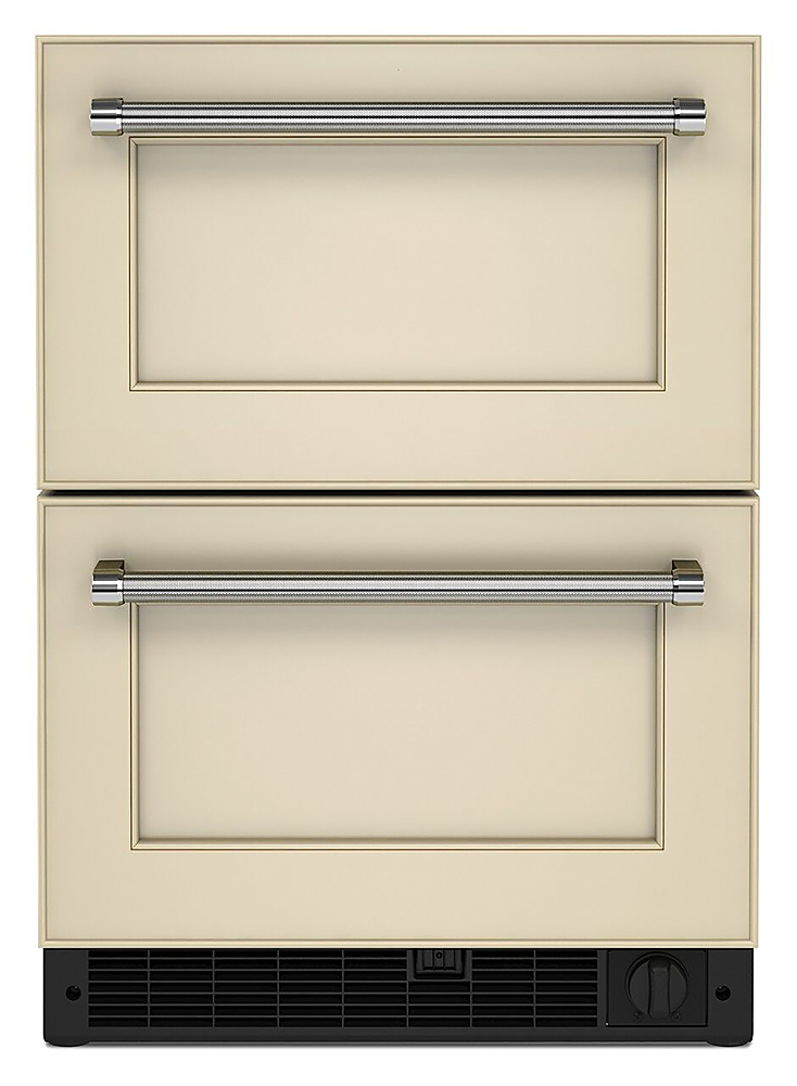 KitchenAid - 4.29 Cu. Ft. Mini Fridge with Double-Drawer Refrigerator/Freezer - Custom Panel Ready