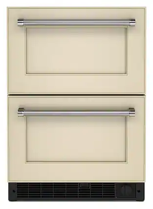 Front. KitchenAid - 4.29 Cu. Ft. Built-In Mini Fridge with Double-Drawer Refrigerator/Freezer - Custom Panel Ready.