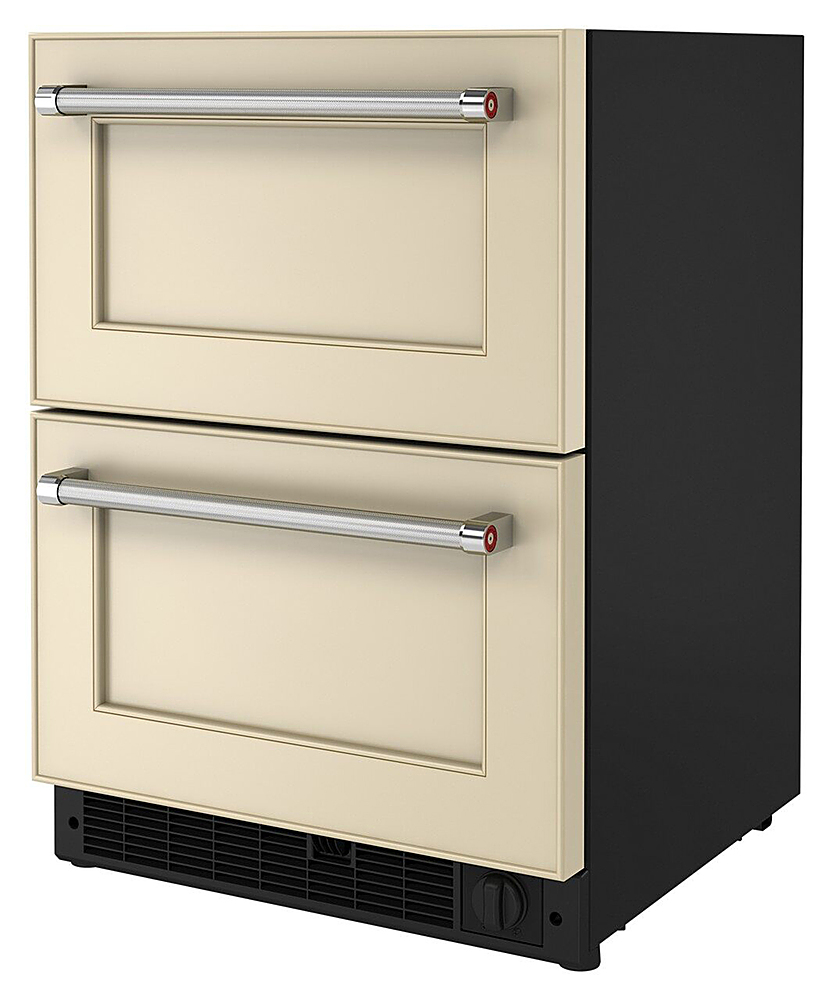 Left View: KitchenAid - 4.29 Cu. Ft. Built-In Mini Fridge with Double-Drawer Refrigerator/Freezer - Custom Panel Ready