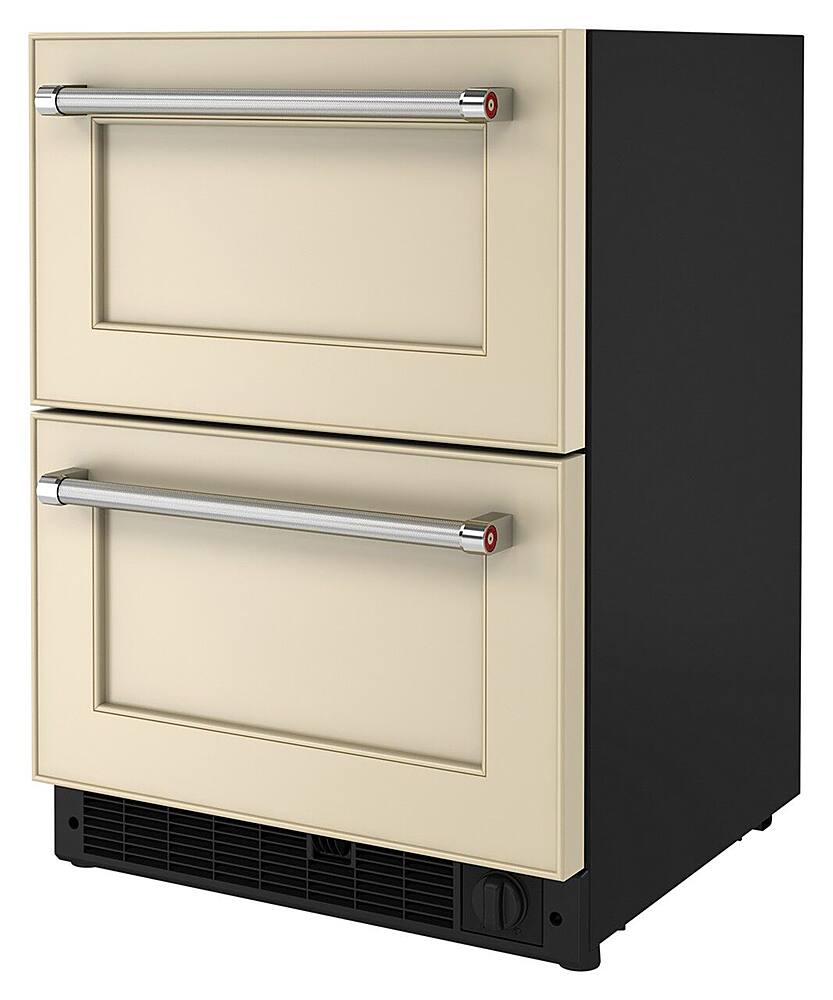 Left. KitchenAid - 4.29 Cu. Ft. Built-In Mini Fridge with Double-Drawer Refrigerator/Freezer - Custom Panel Ready.