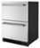Left Zoom. KitchenAid - 4.29 Cu. Ft. Mini Fridge with Double-Drawer Refrigerator/Freezer - Black cabinet/stainless steel doors.