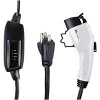 Lectron - 21' J1772 Electric Vehicle Charger with 16A EV NEMA 5-15 Plug - White - Front_Zoom