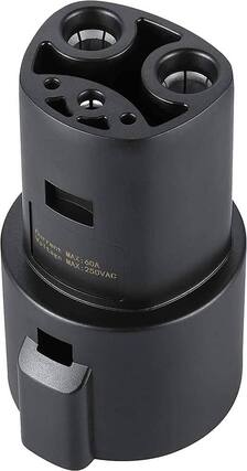 Front. Lectron - J1772 to Tesla EV Adapter Charger for Tesla Electric Vehicle - Black.