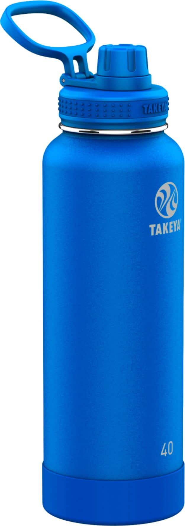Angle. Takeya - Actives 40oz Spout Bottle - Cobalt.