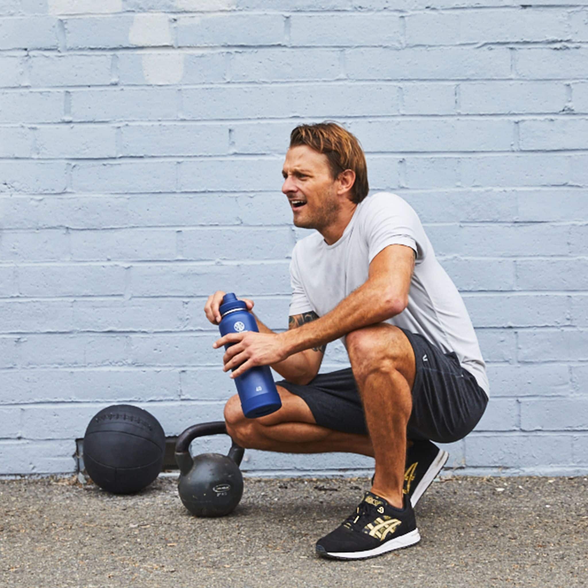 Alt View 12. Takeya - Actives 40oz Spout Bottle - Cobalt.