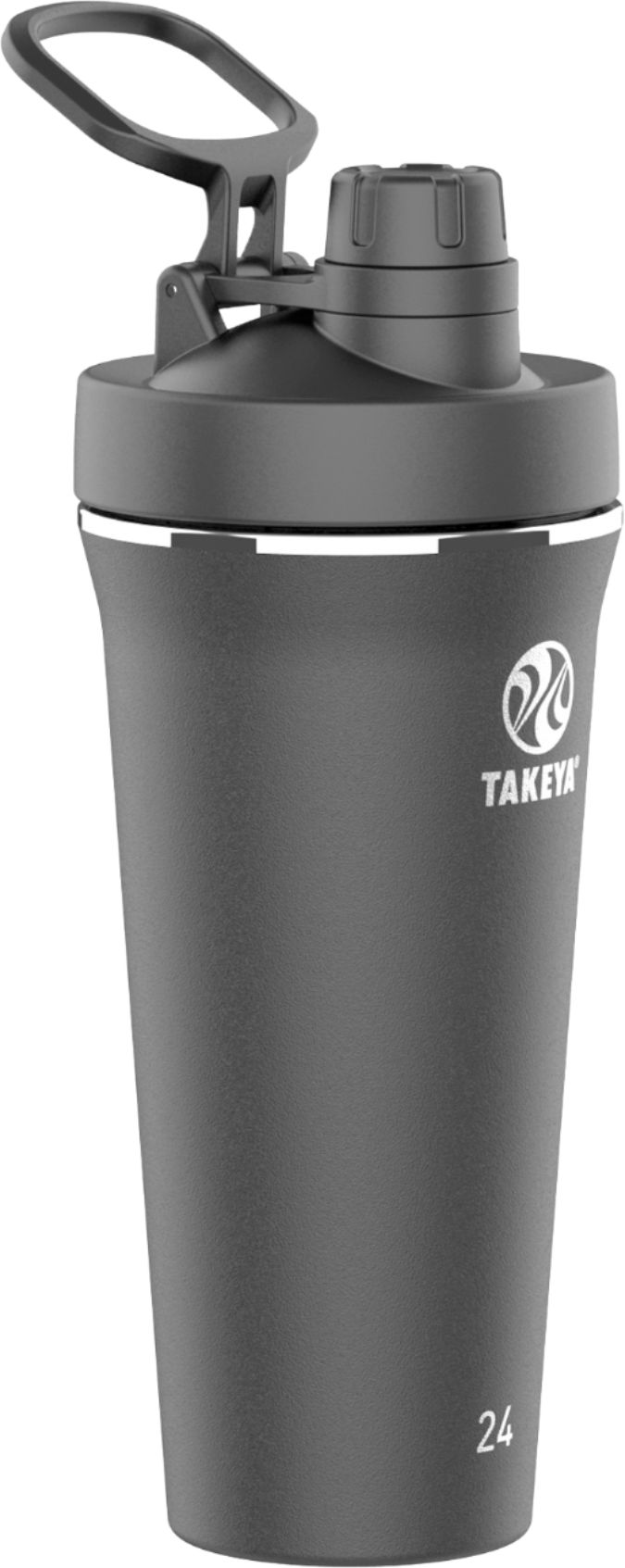 Takeya Stainless Insulated Tumbler Shaker Black 16oz w/ Agitator Leakproof Spout