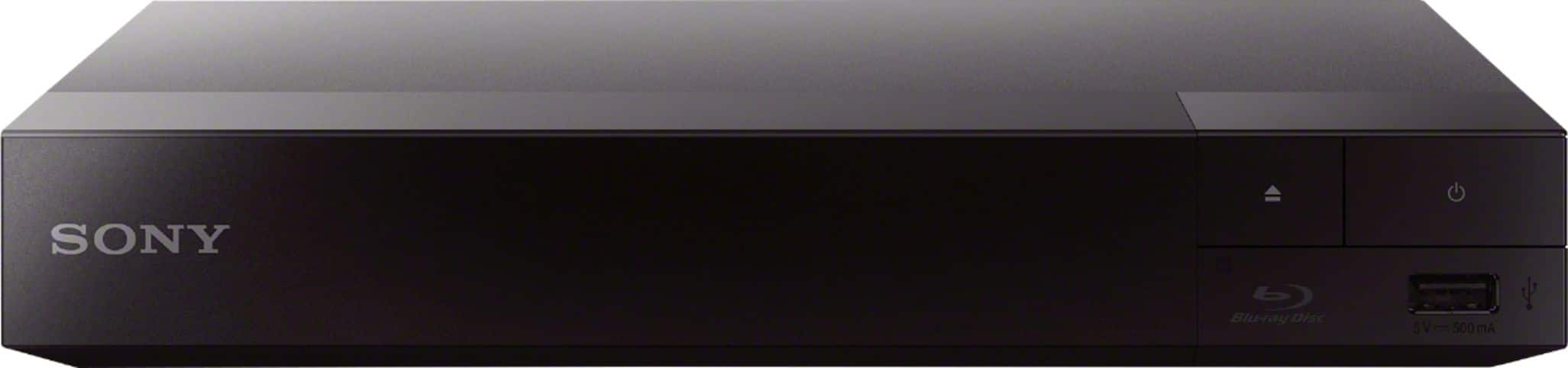 Front. Sony - Streaming Blu-ray Disc player with Built-In Wi-Fi and HDMI cable - Black.
