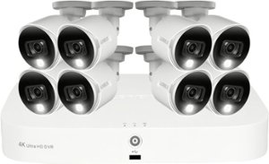 Lorex - 4K Wired DVR Security System with 8 Active Deterrence Cameras, Smart Motion Detection and Face Recognition - White - Front_Zoom