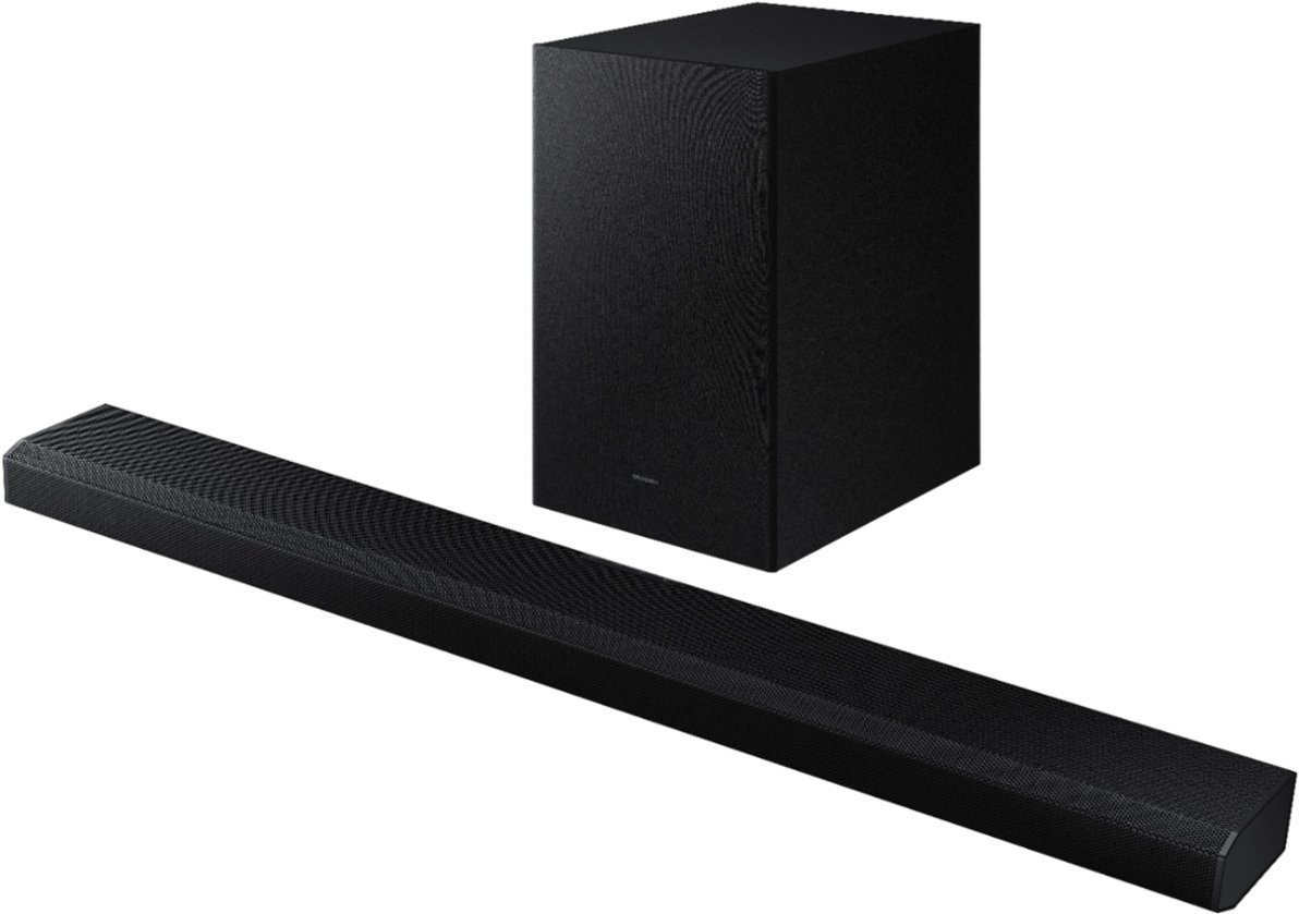 Zoom in on Alt View Zoom 11. Samsung - 3.1.2-Channel Soundbar with Wireless Subwoofer, Dolby Atmos/DTS:X and Voice Assistant - Black.