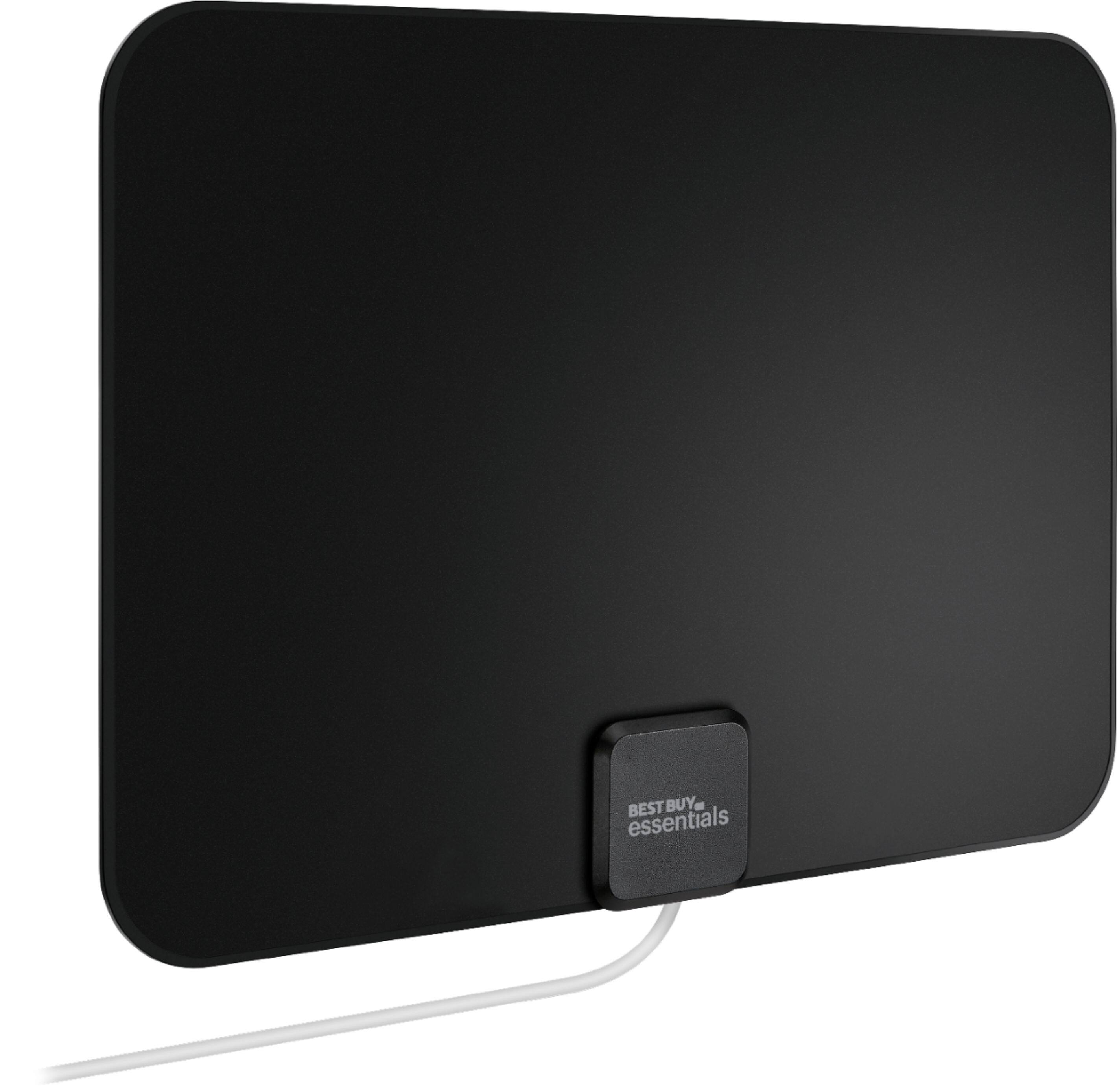 Angle. Best Buy essentials™ - Thin Indoor HDTV Antenna - 35 Mile Range - Black/White.