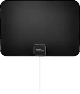 Best Buy essentials™ - Thin Indoor HDTV Antenna - 35 Mile Range - Black/White
