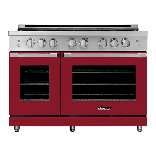 Dacor - Professional 8.0 Cu. Ft. Freestanding Double Oven Gas Pure Convection Range with SimmerSear™ - Haute Red