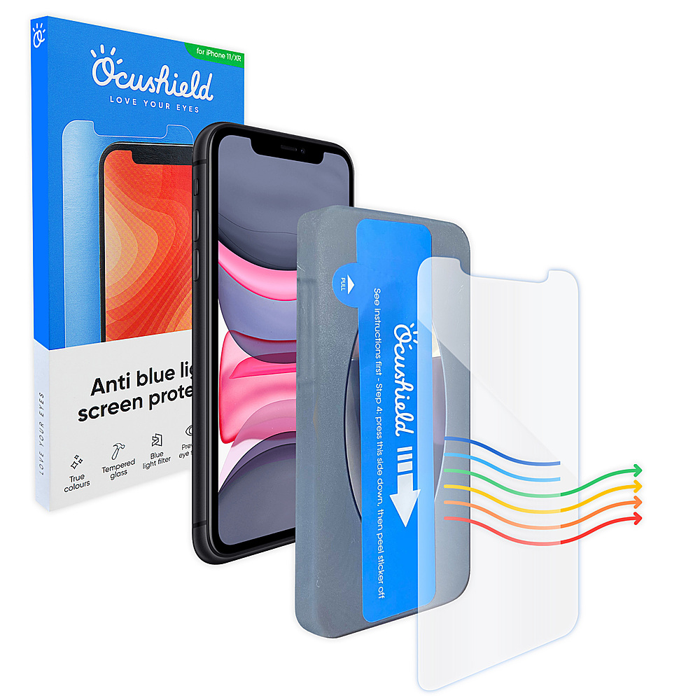 Ocushield Protector de pantalla de vidrio templado anti luz azul para  iPhone 11 Pro Max | iPhone XS Max – Protege tus ojos reduce las migrañas y